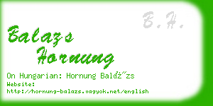 balazs hornung business card